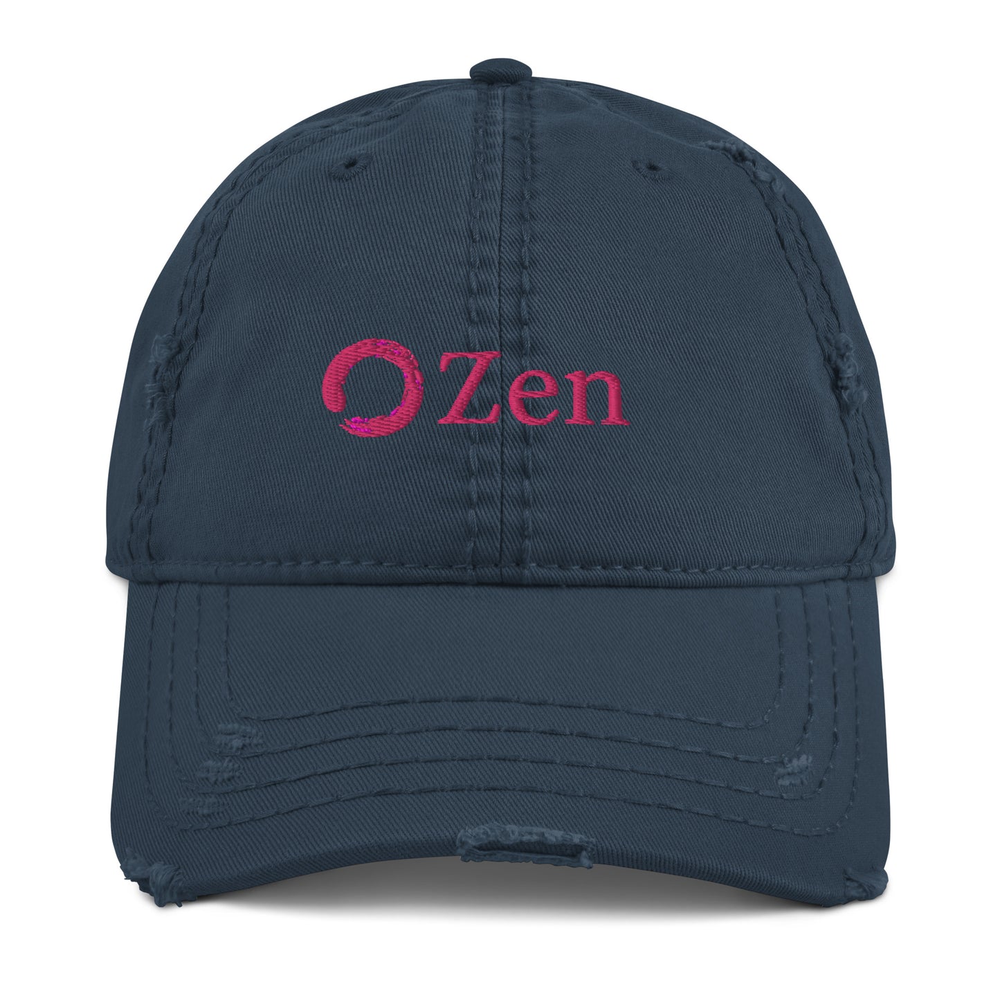 Embroidered Zen distressed baseball hat