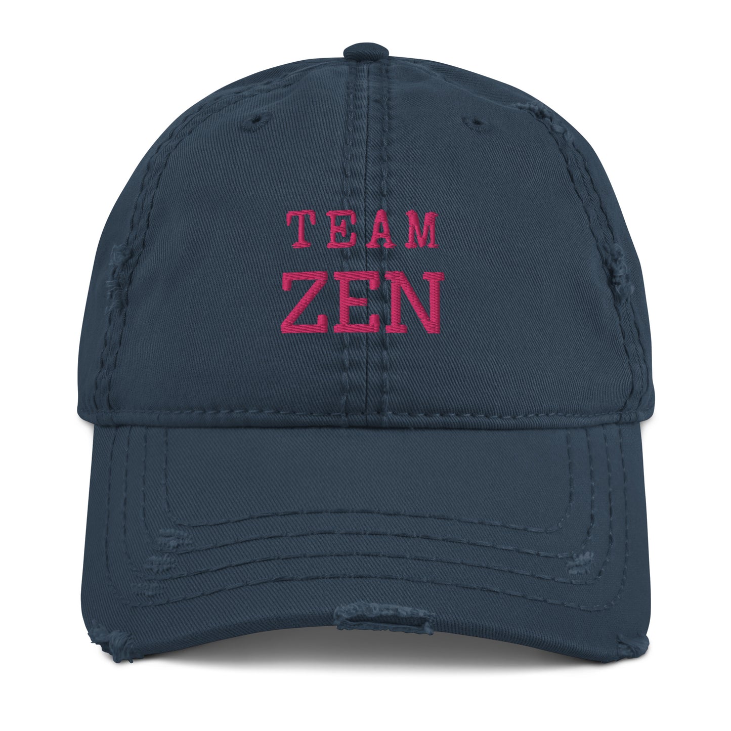 Embroidered Team Zen distressed baseball hat