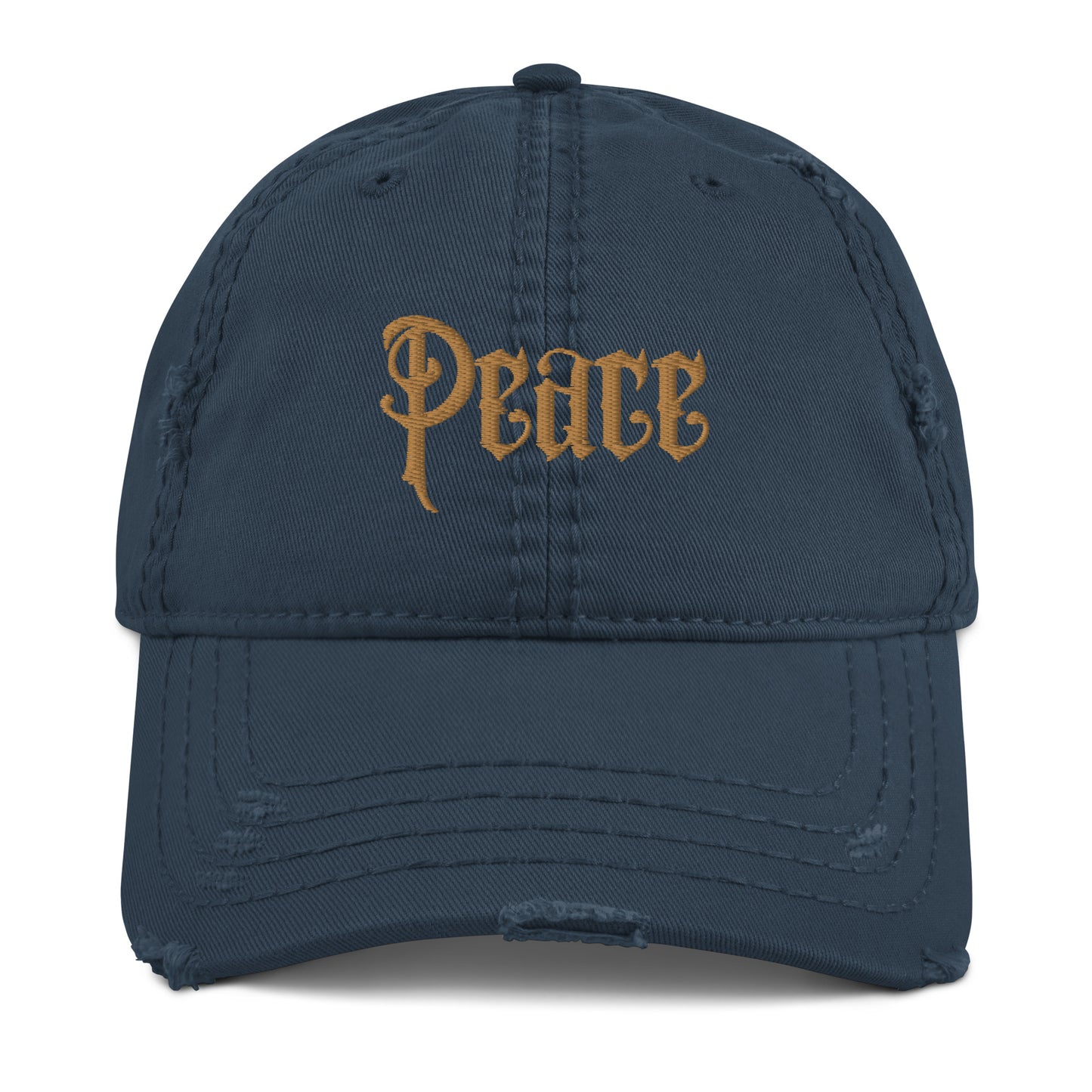 Embroidered Peace distressed baseball hat