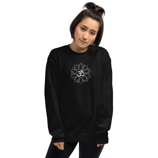 Embroidered floral Om unisex sweatshirt