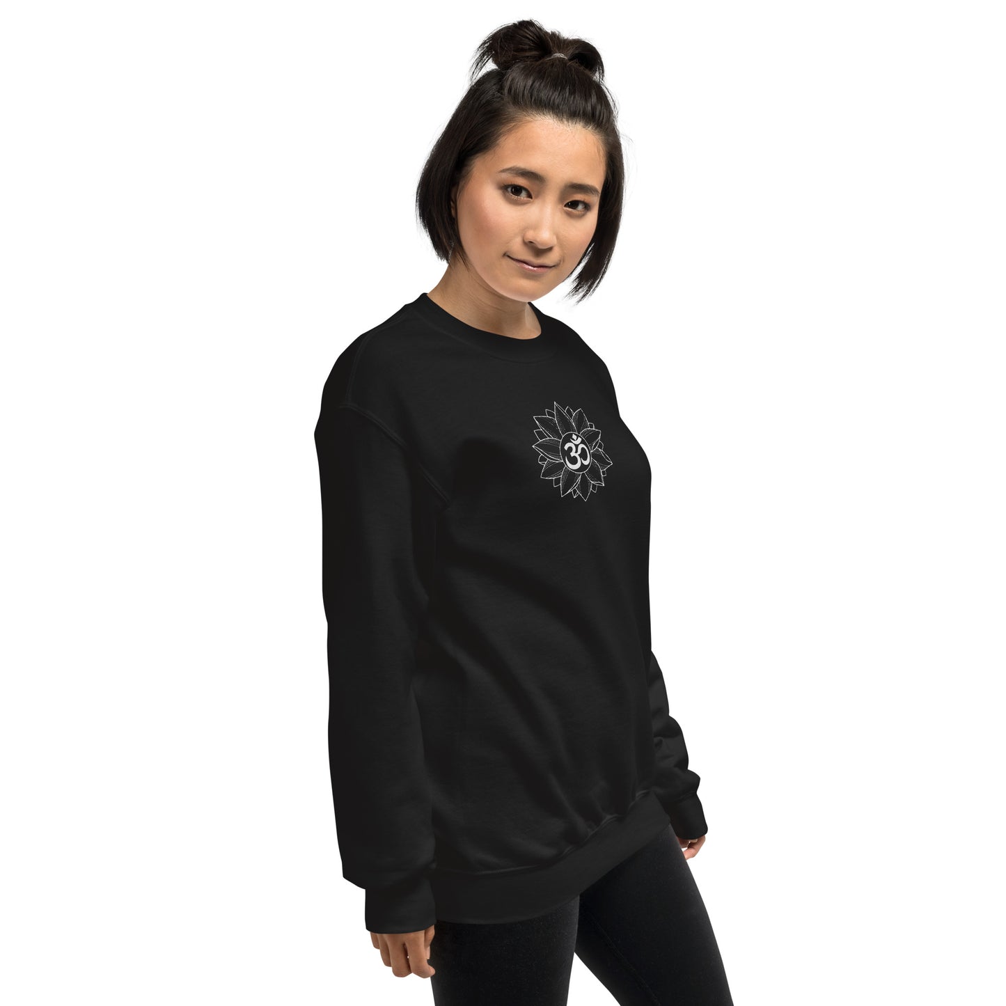 Embroidered floral Om unisex sweatshirt