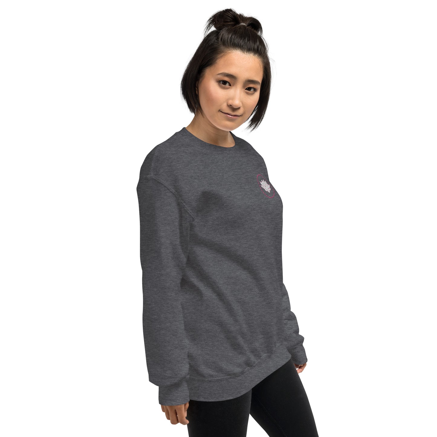 Embroidered lotus unisex sweatshirt