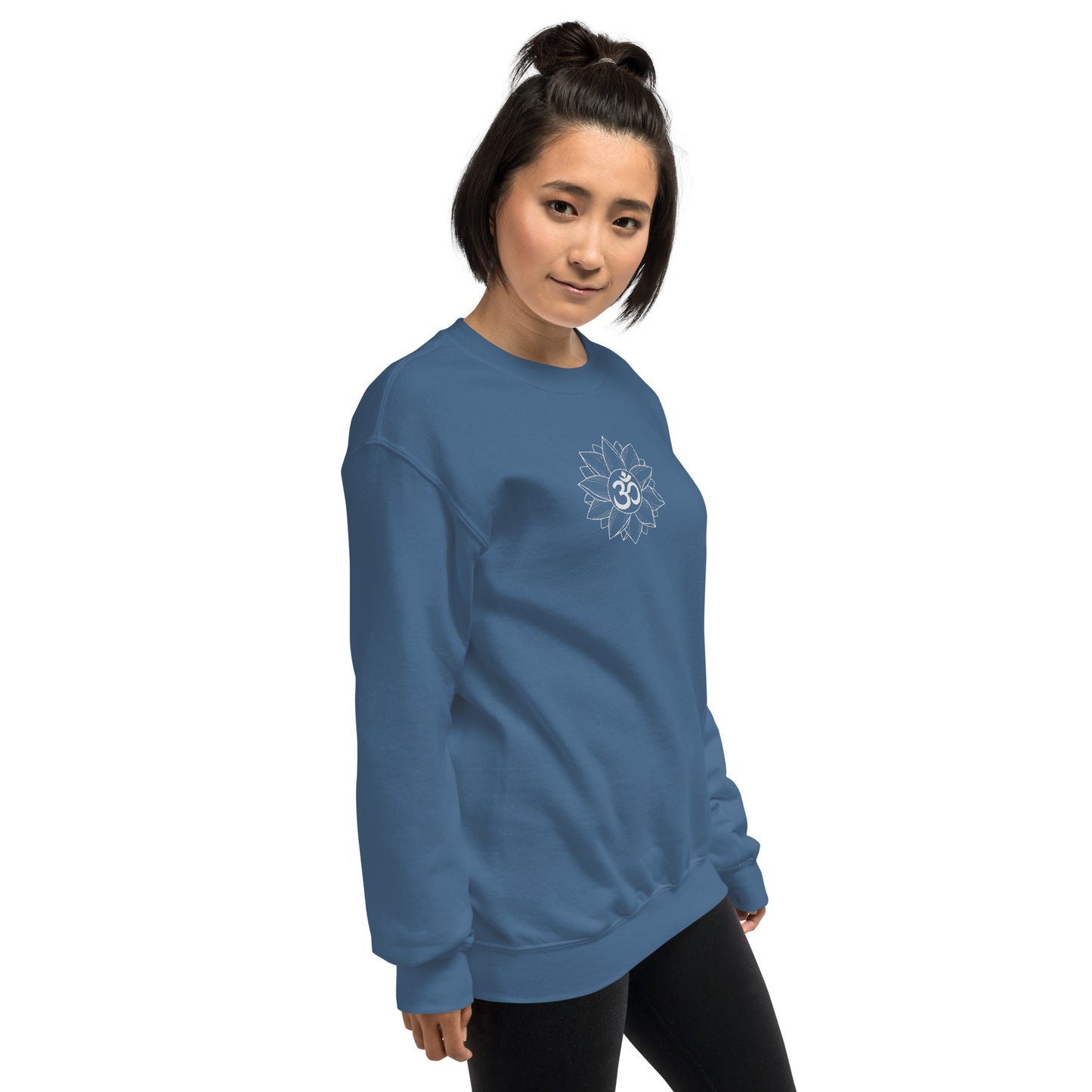 Embroidered floral Om unisex sweatshirt