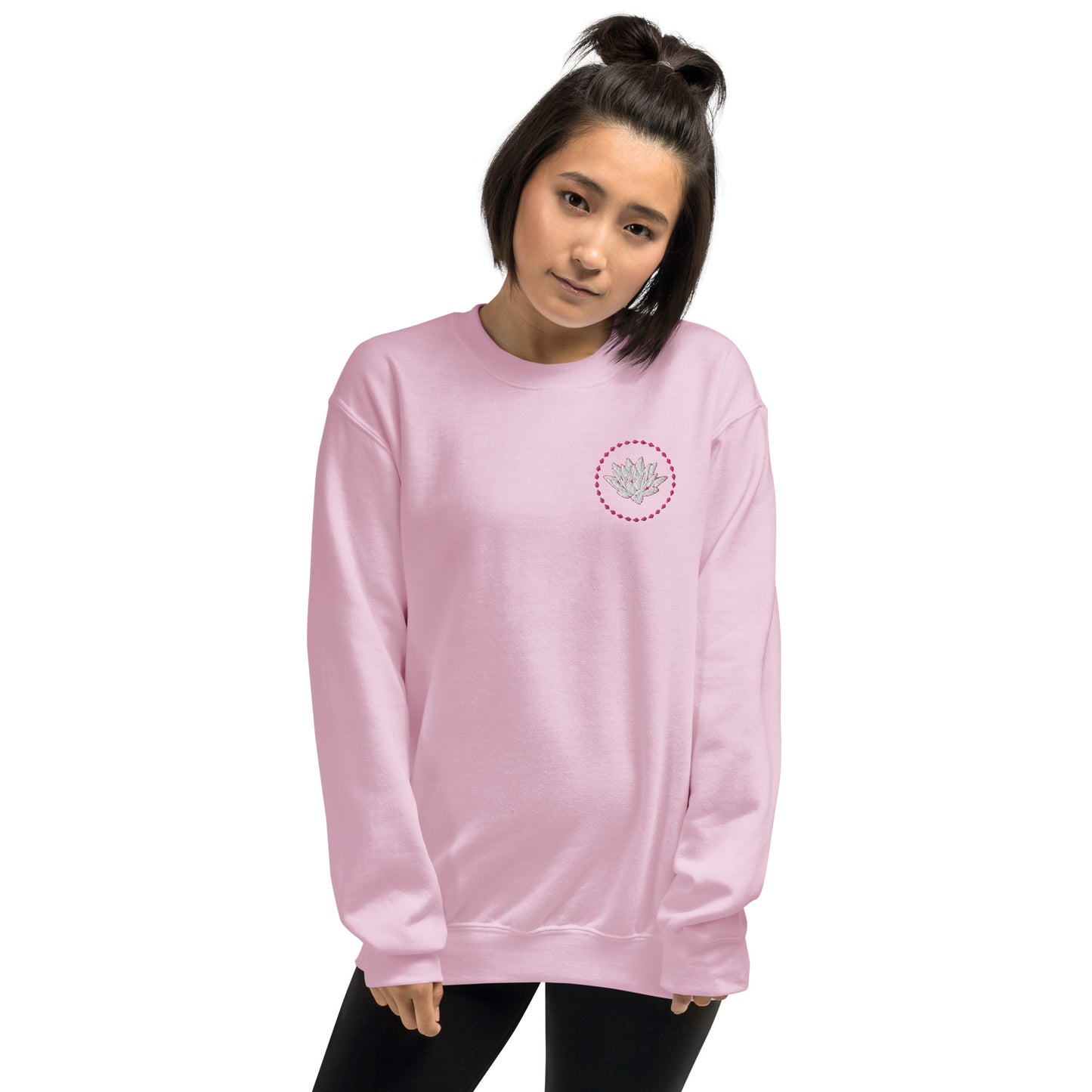 Embroidered lotus unisex sweatshirt