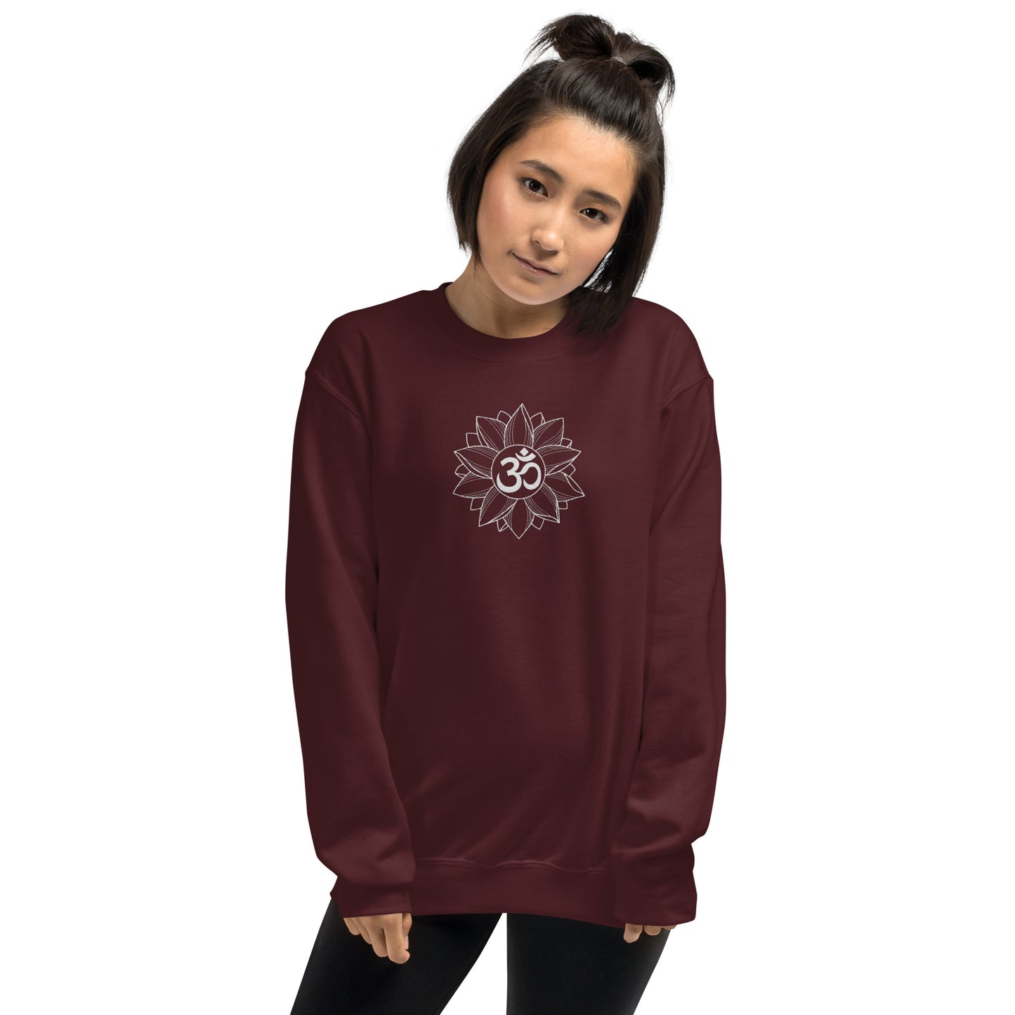 Embroidered floral Om unisex sweatshirt