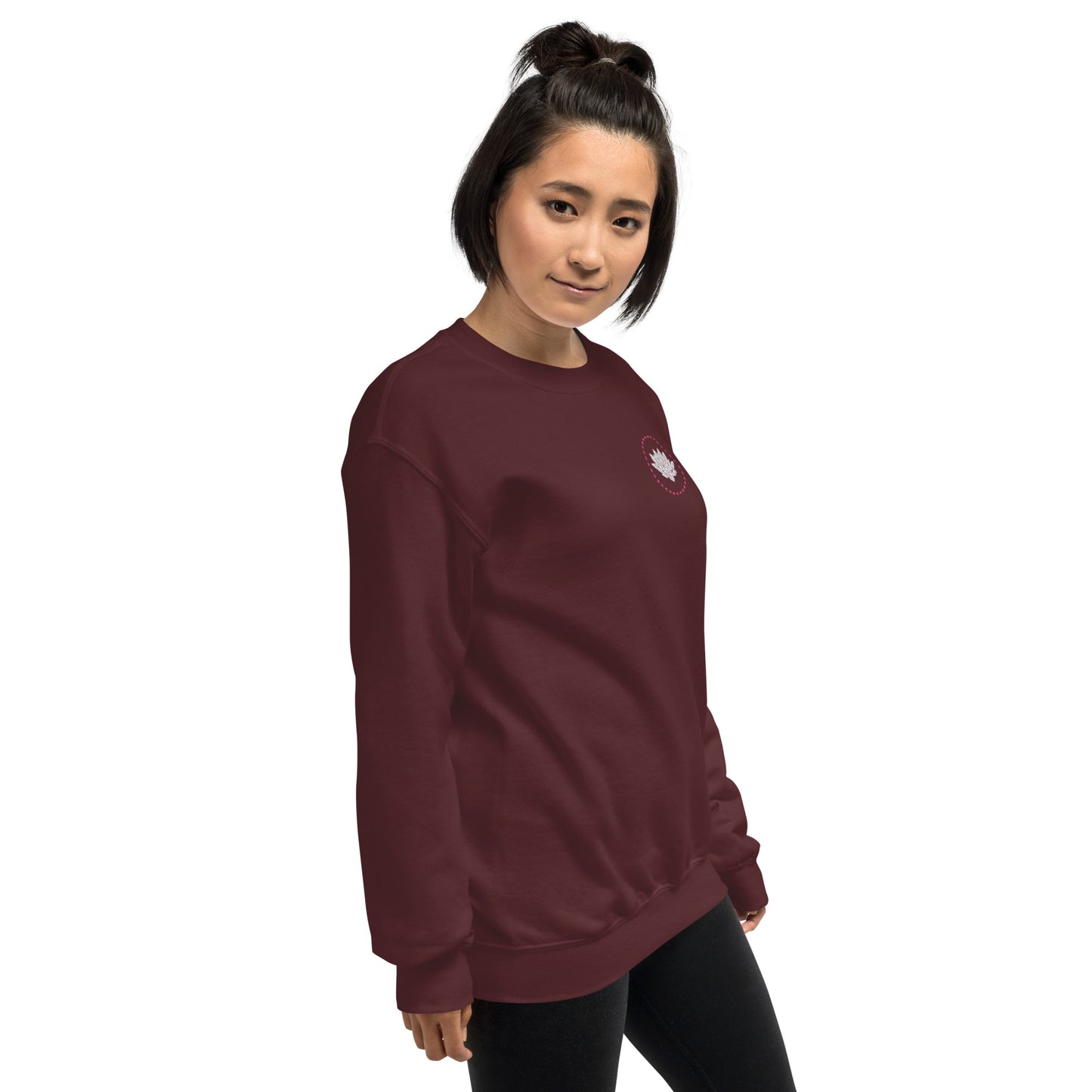 Embroidered lotus unisex sweatshirt