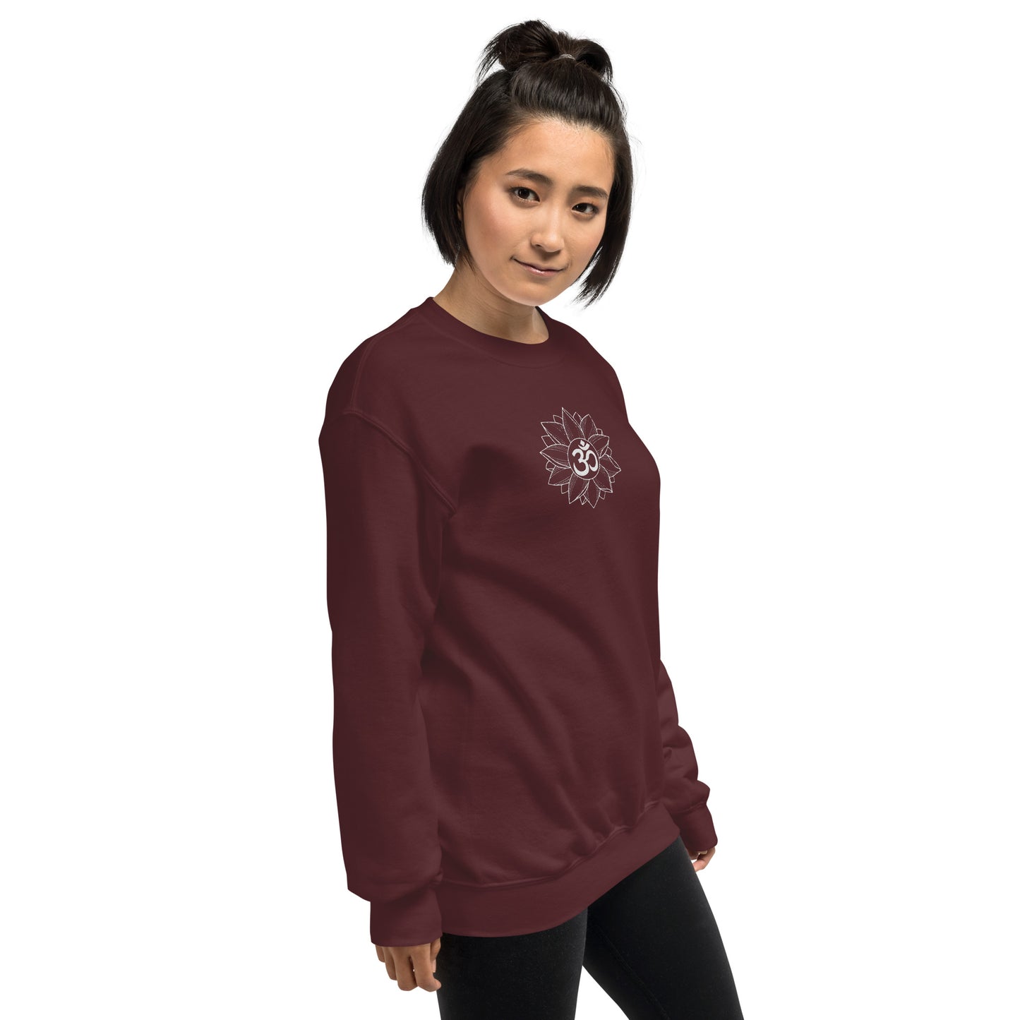 Embroidered floral Om unisex sweatshirt