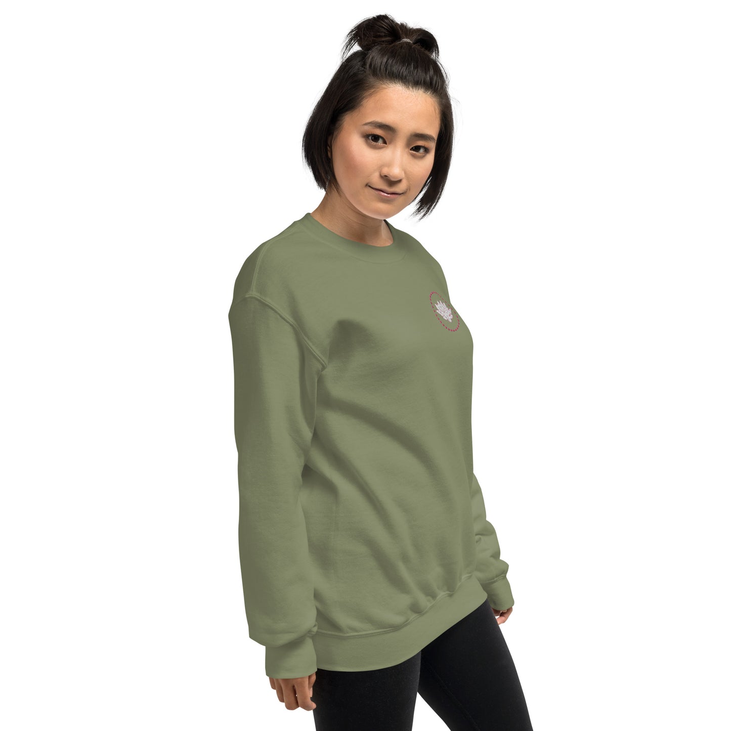 Embroidered lotus unisex sweatshirt