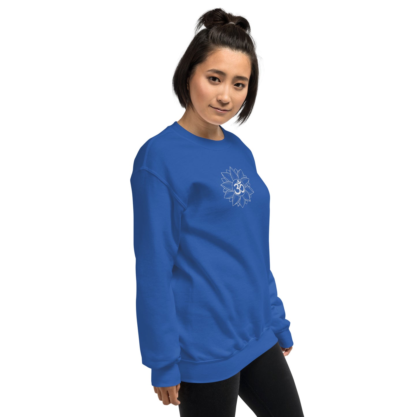 Embroidered floral Om unisex sweatshirt