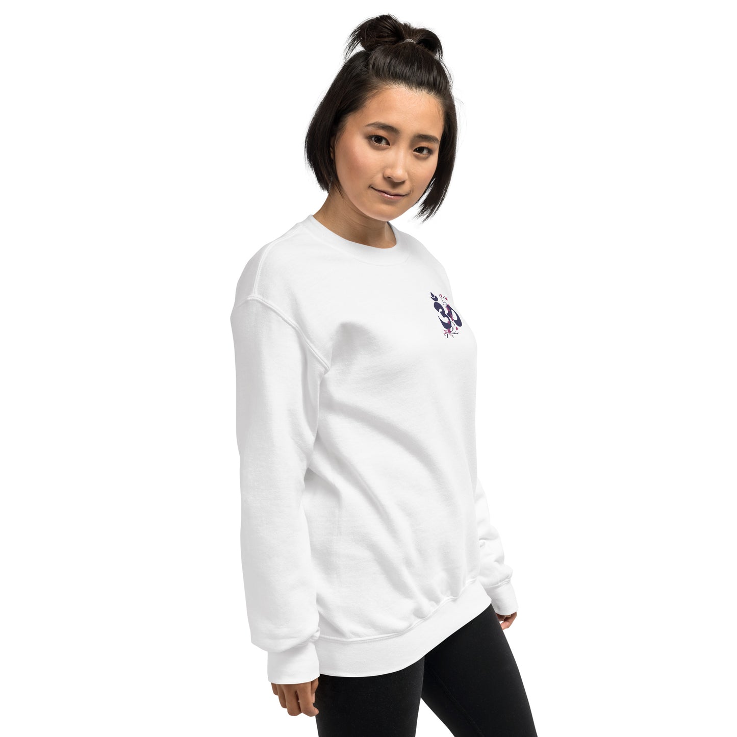 Embroidered floral Om unisex sweatshirt