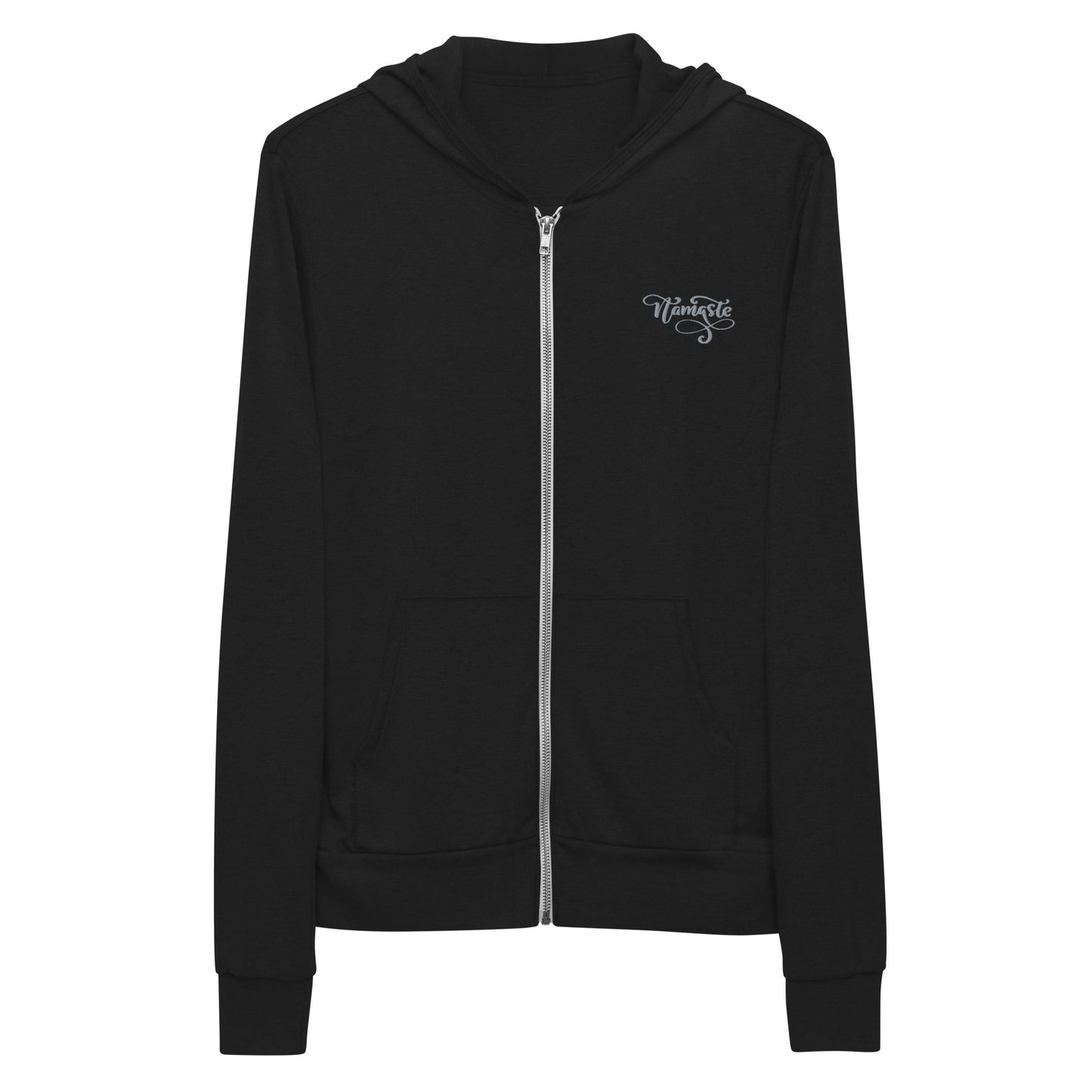 Embroidered Namaste unisex zip hoodie