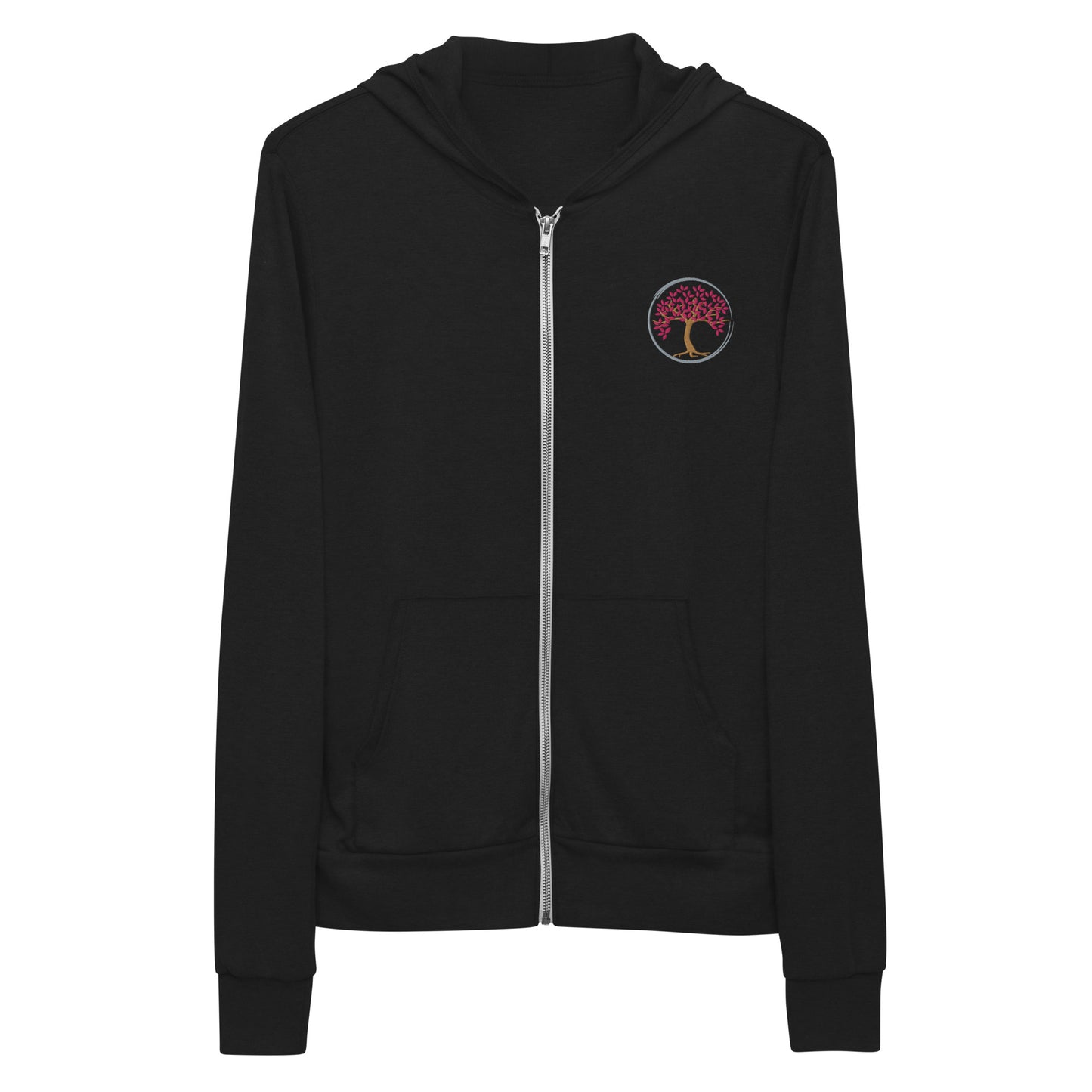 Embroidered Tree of Life unisex zip hoodie