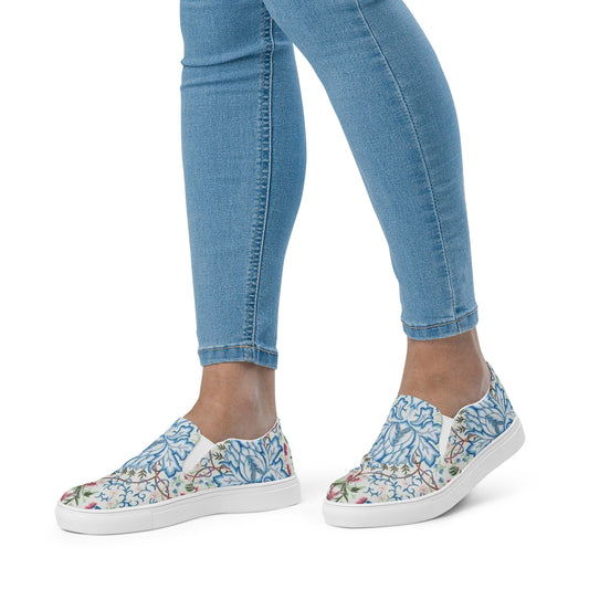 William Morris print women’s slip-on canvas sneakers