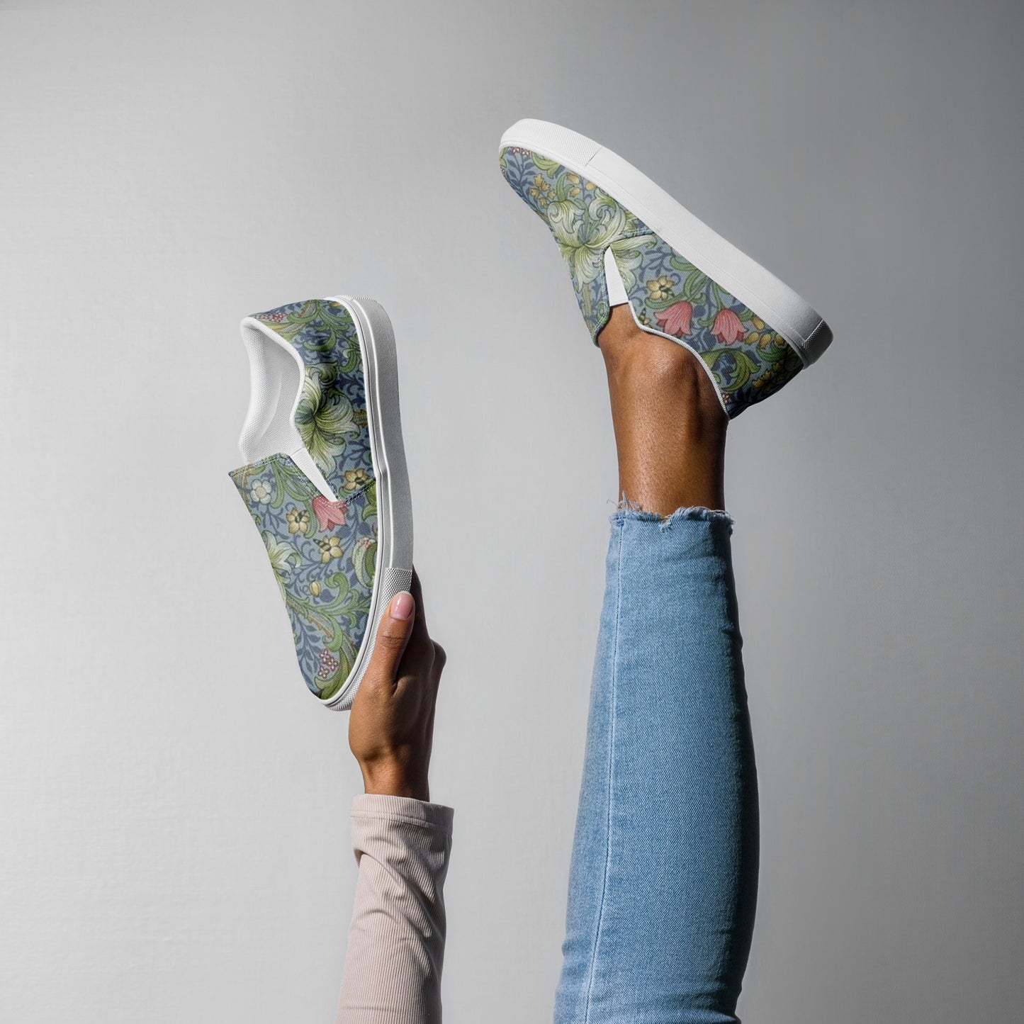 William Morris print women’s slip-on canvas sneakers